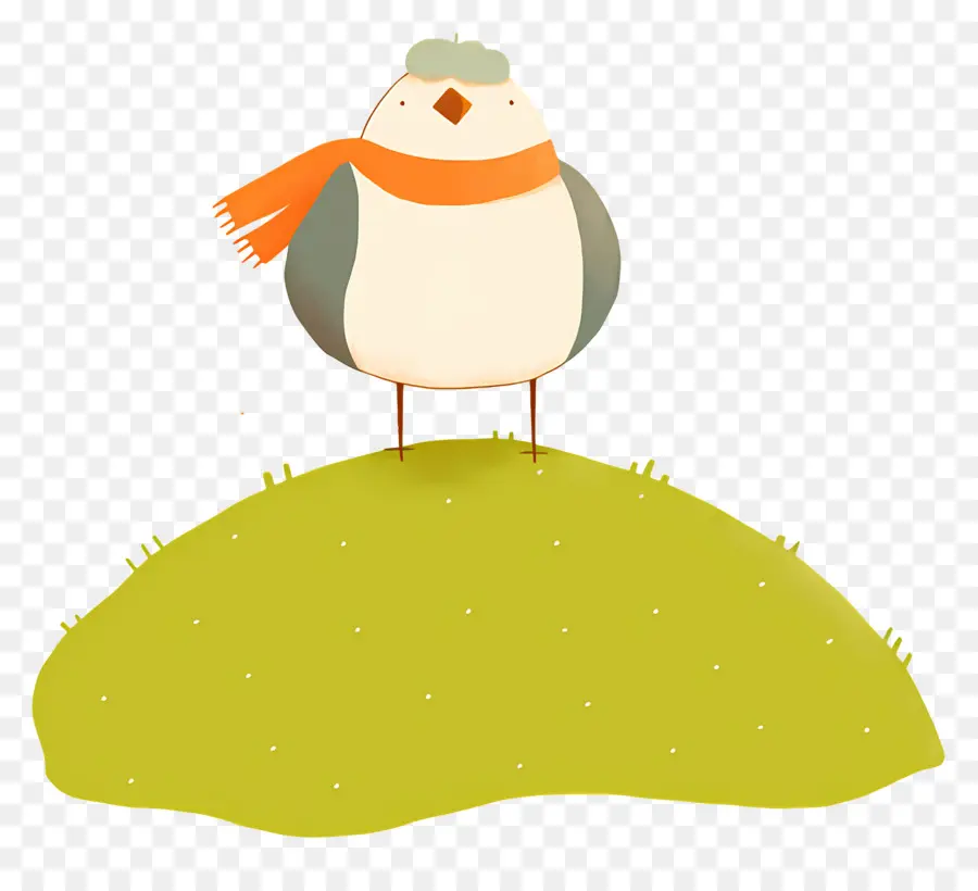 Pájaro De Dibujos Animados，Pájaro Con Bufanda PNG