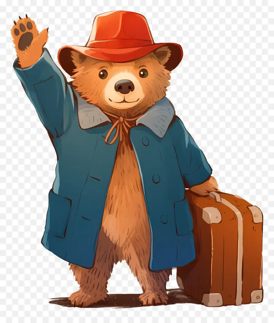 Paddington，Oso Con Sombrero Rojo Y Maleta PNG