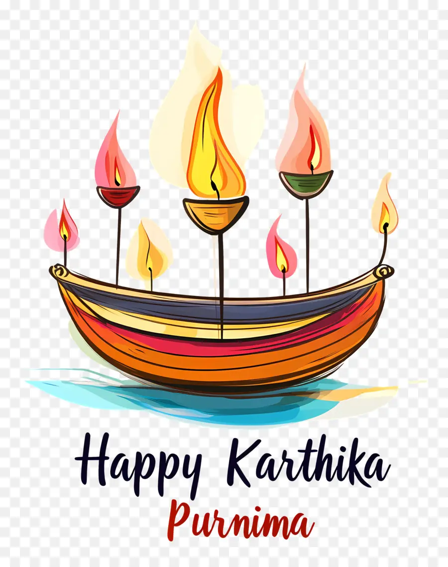 Feliz Karthika Purnima，Lámpara Para Barco Karthika Purnima PNG