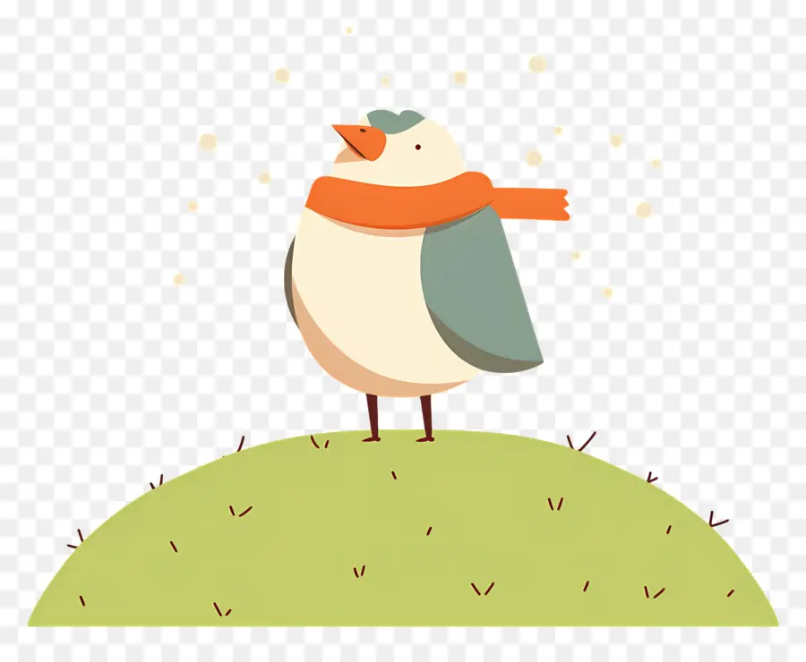 Pájaro De Dibujos Animados，Pájaro Con Bufanda PNG