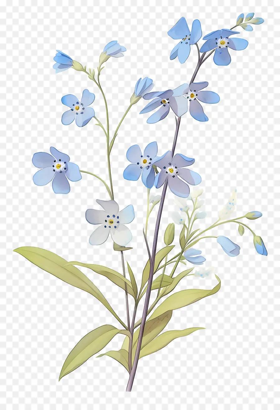 No Me Olvides Flor，Flores Azules PNG