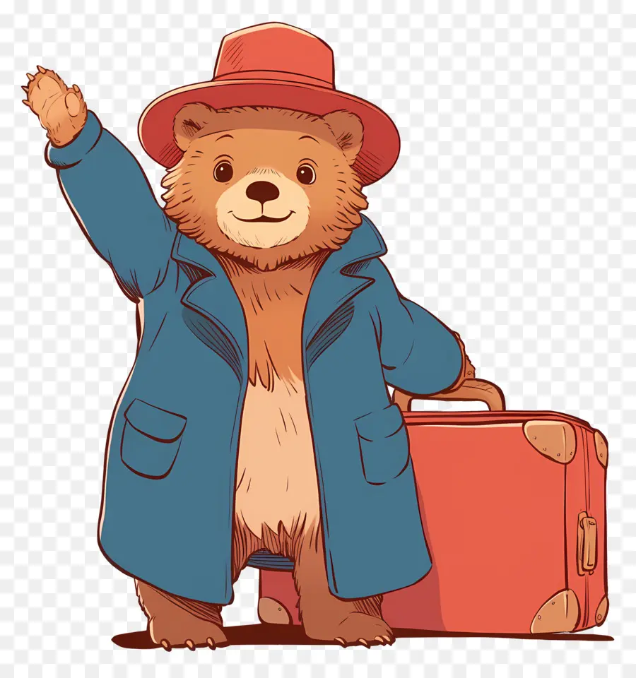 Paddington，Oso Con Sombrero Rojo Y Maleta PNG