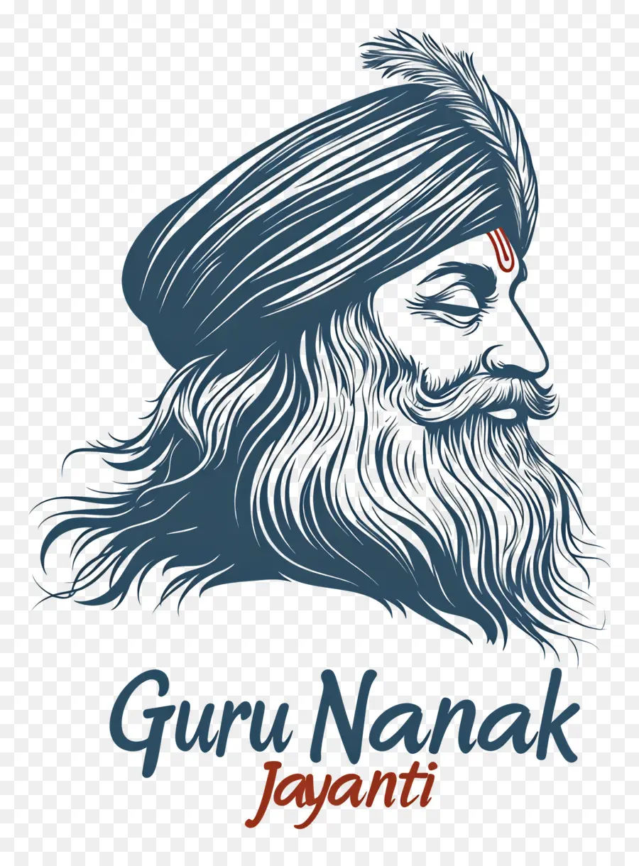 Gurú Nanak Jayanti，Bosquejo Del Gurú Nanak PNG