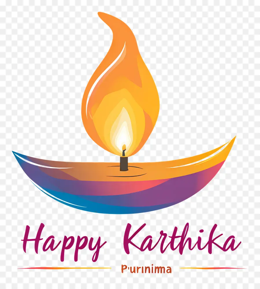 Karthika Purnima，Diya Colorida PNG