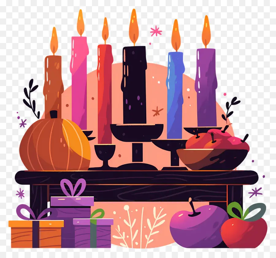 Feliz Kwanzaa，Velas Con Calabazas PNG