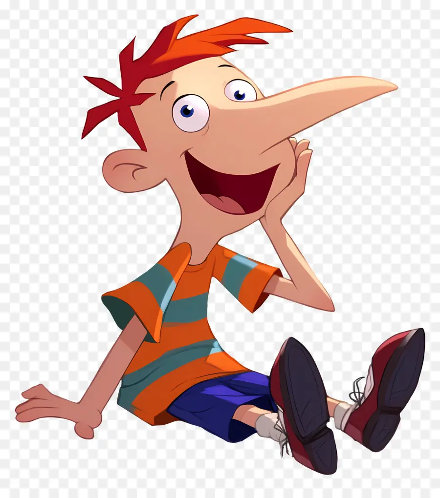 Phineas Flynn，Niño De Dibujos Animados Con Pelo Naranja PNG