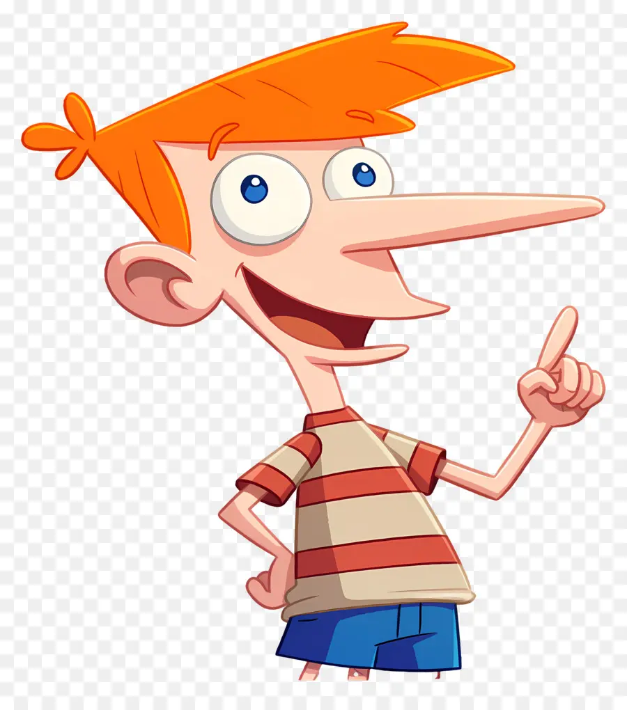 Phineas Flynn，Niño De Dibujos Animados Con Pelo Naranja PNG