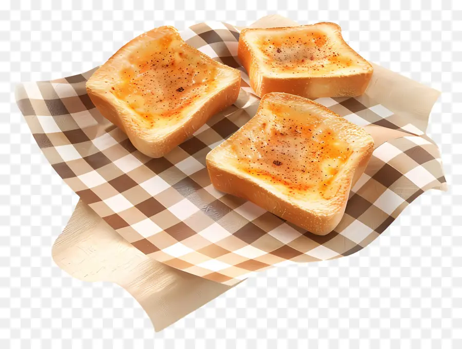 Pan Tostado，Pan Tostado Sobre Tela A Cuadros PNG