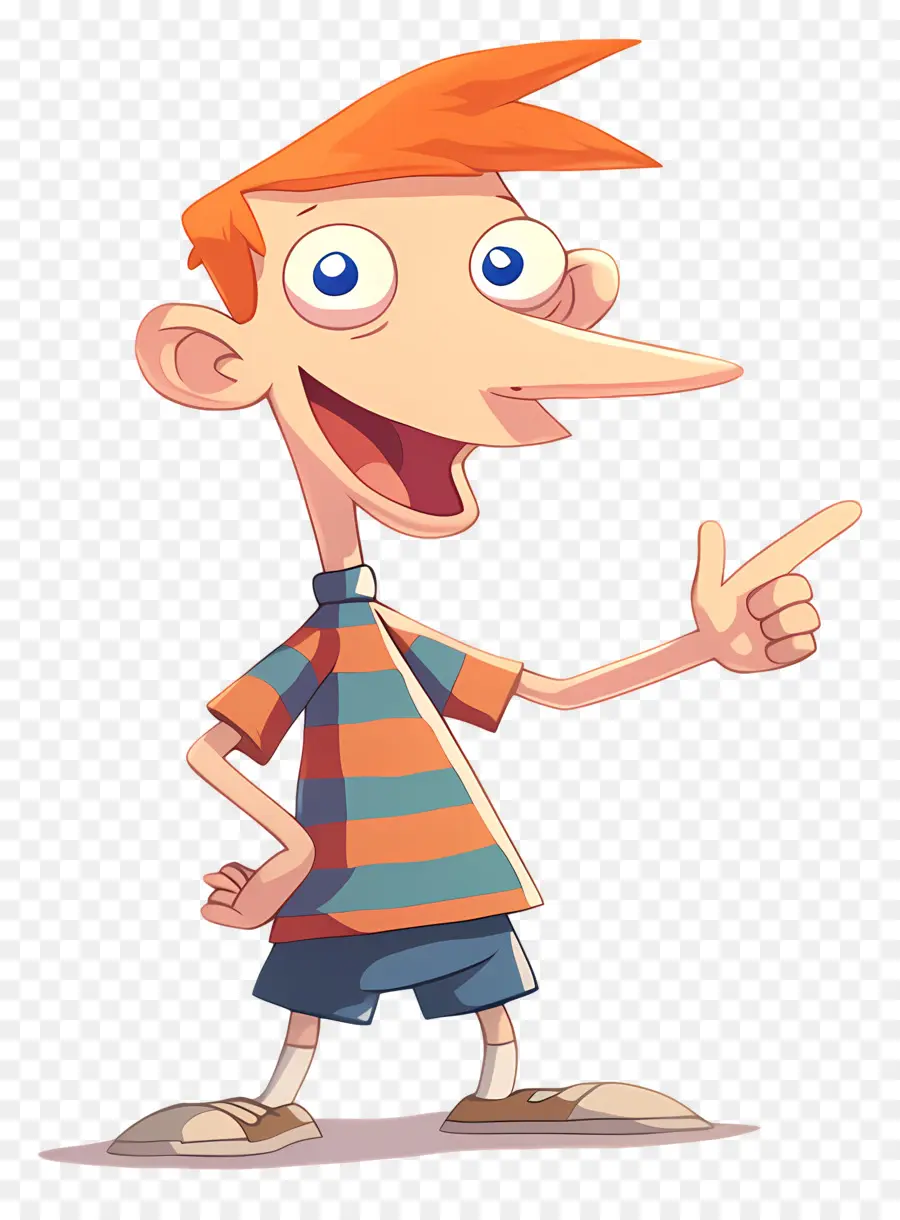 Phineas Flynn，Niño De Dibujos Animados Con Pelo Naranja PNG