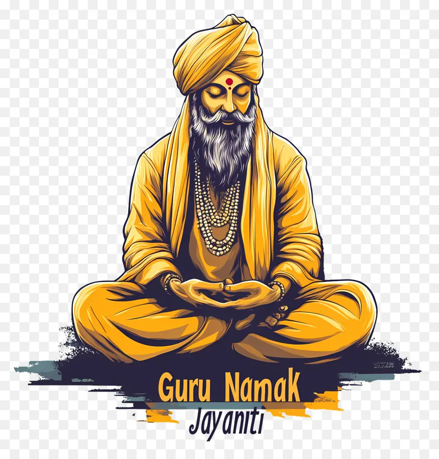 Gurú Nanak Jayanti，Figura Meditando PNG