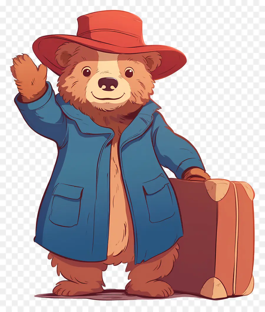 Paddington，Oso Con Sombrero Rojo Y Maleta PNG