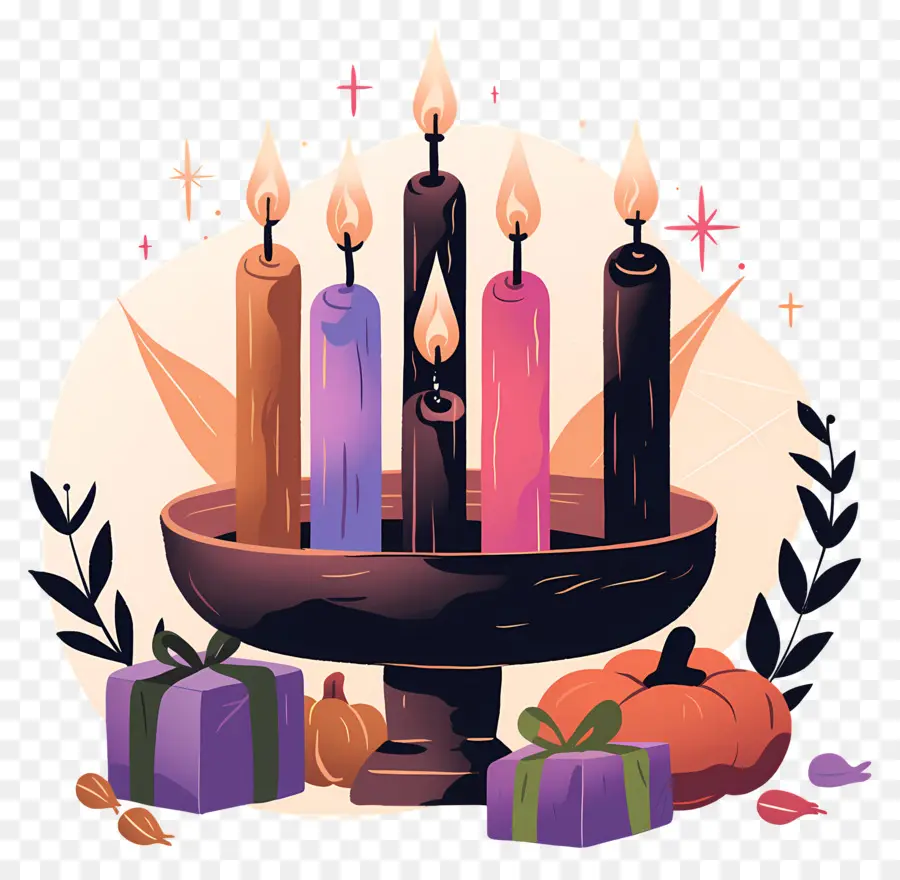 Feliz Kwanzaa，Velas Con Calabazas PNG