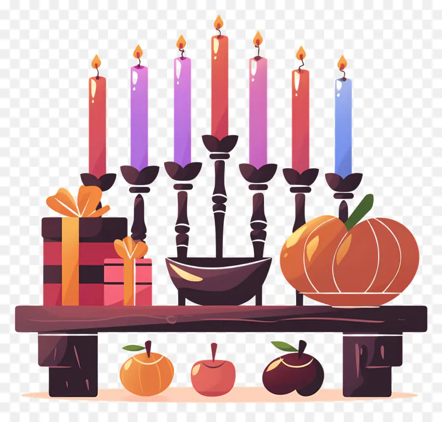 Feliz Kwanzaa，Velas De Colores PNG