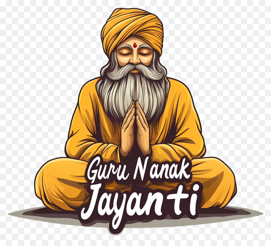 Gurú Nanak Jayanti，Figura Meditando PNG