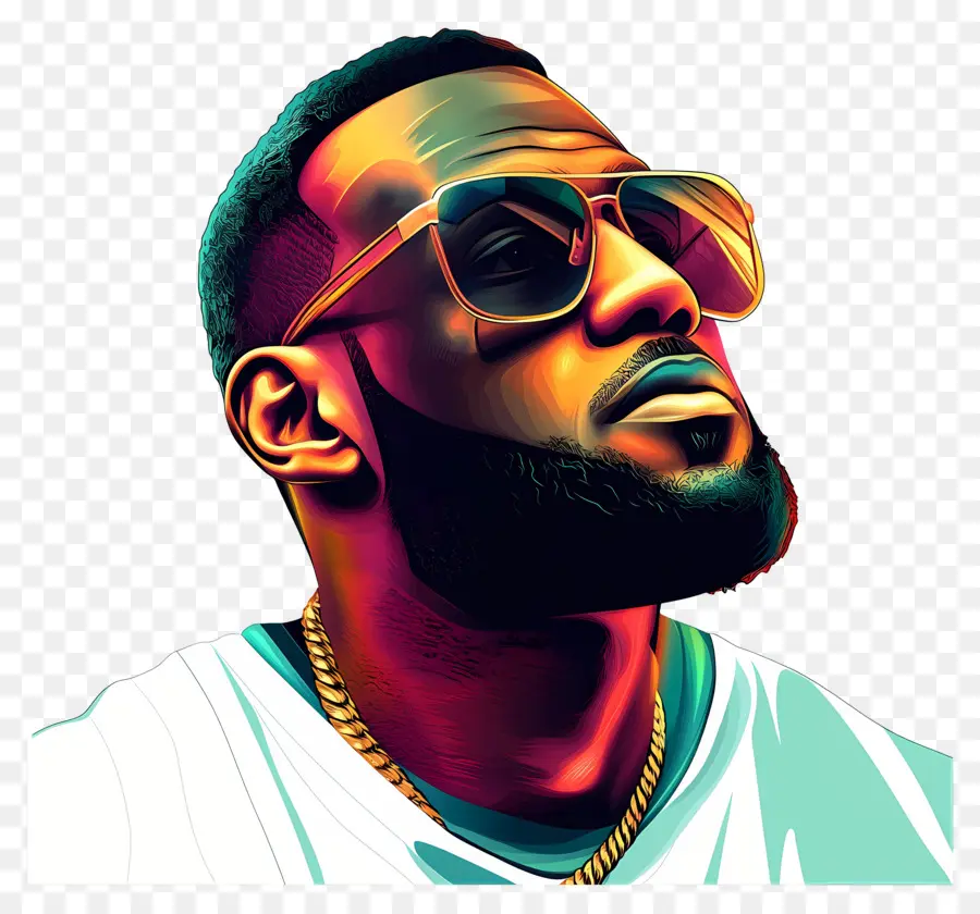 Lebron James，Ilustración Colorida PNG