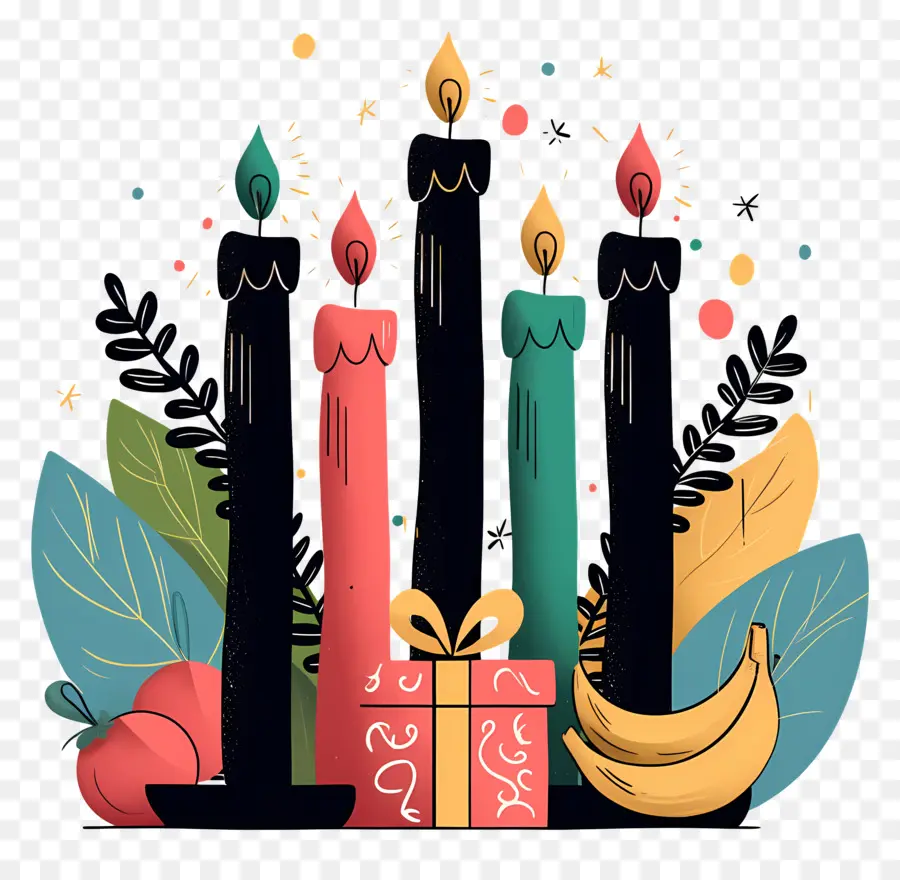 Feliz Kwanzaa，Velas De Colores PNG