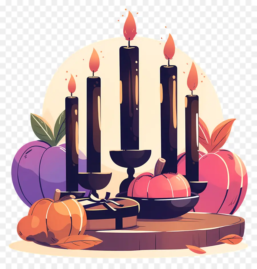 Feliz Kwanzaa，Exhibición De Velas De Halloween PNG