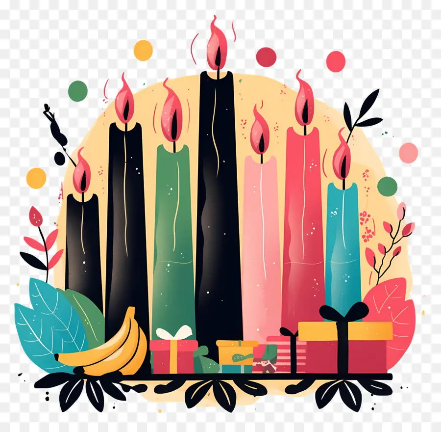 Feliz Kwanzaa，Velas De Colores PNG