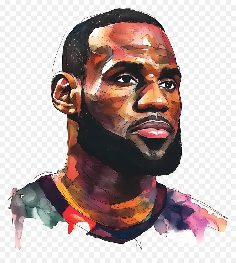 Lebron James，Ilustración De Retrato PNG