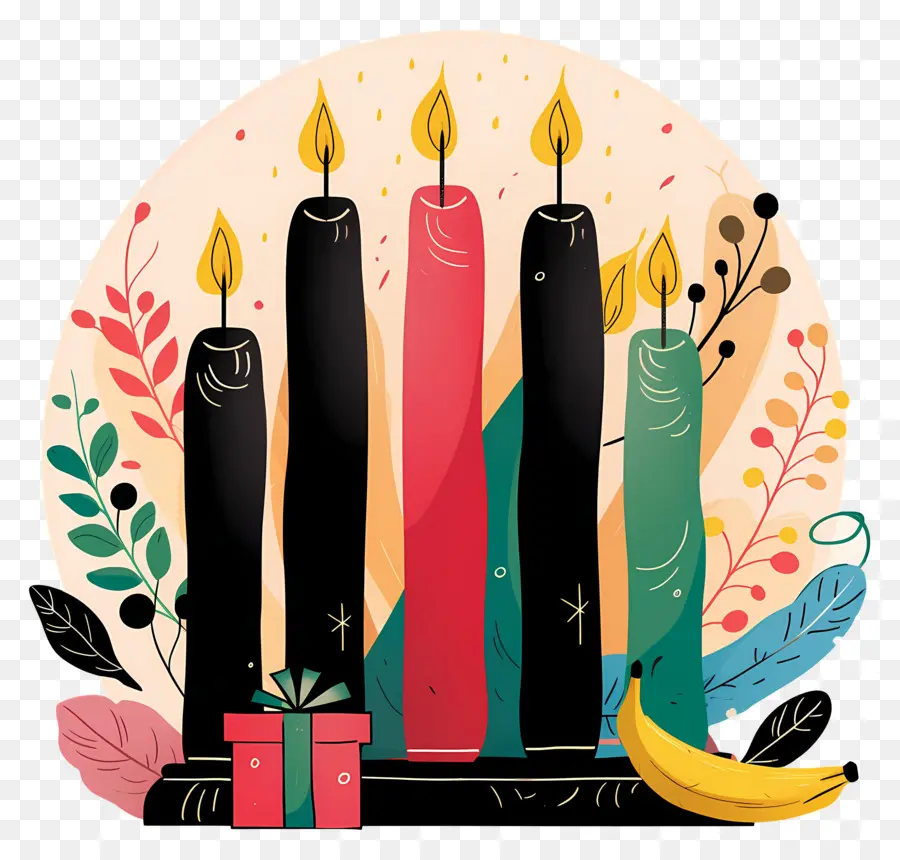 Feliz Kwanzaa，Velas De Colores PNG