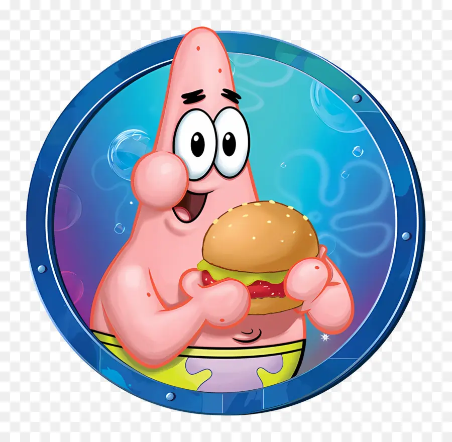 Patricio Estrella，Estrella De Mar Rosa Con Hamburguesa PNG