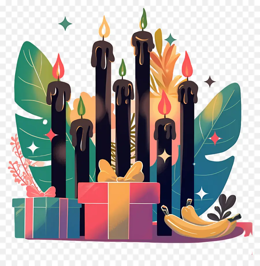 Feliz Kwanzaa，Velas Negras PNG