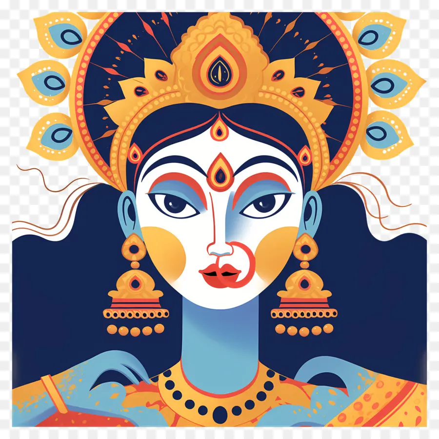 Dussehra，Diosa Azul PNG