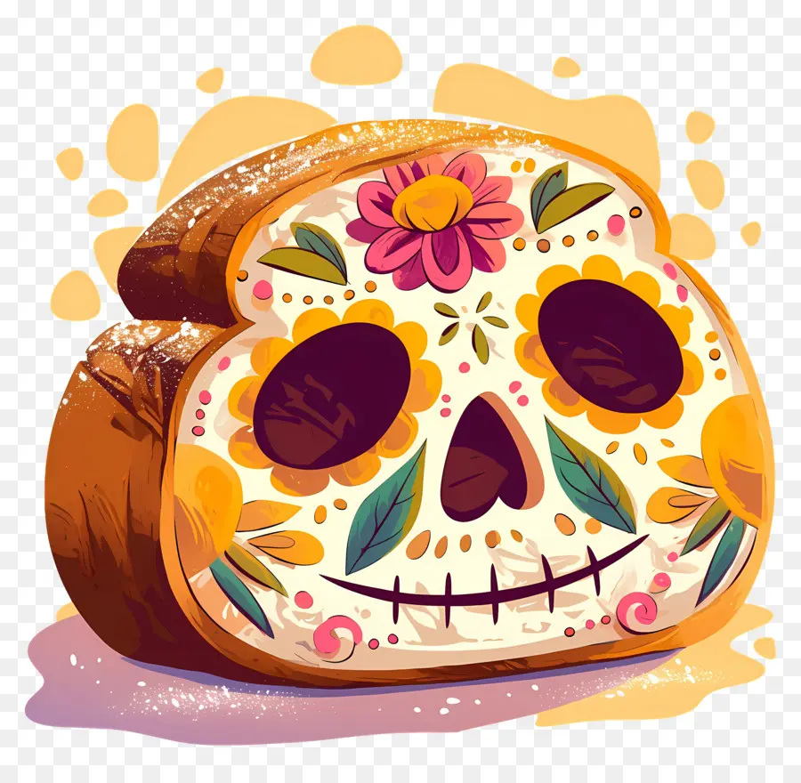 Pan De Muerto，Calavera De Azúcar PNG