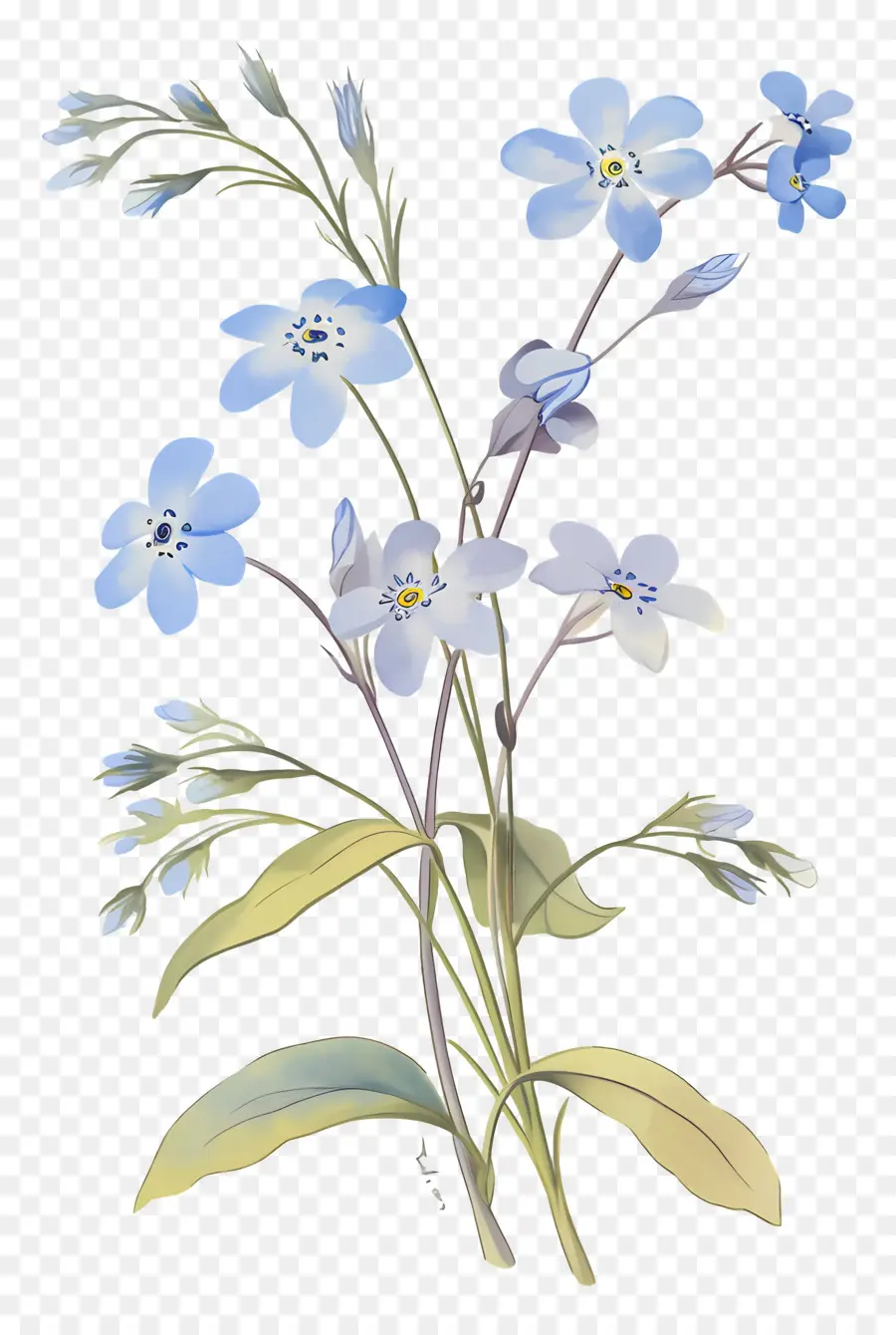 No Me Olvides Flor，Flores Azules PNG