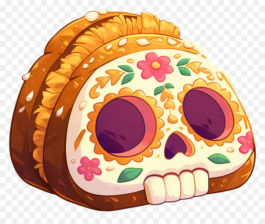 Pan De Muerto，Pan Decorado PNG