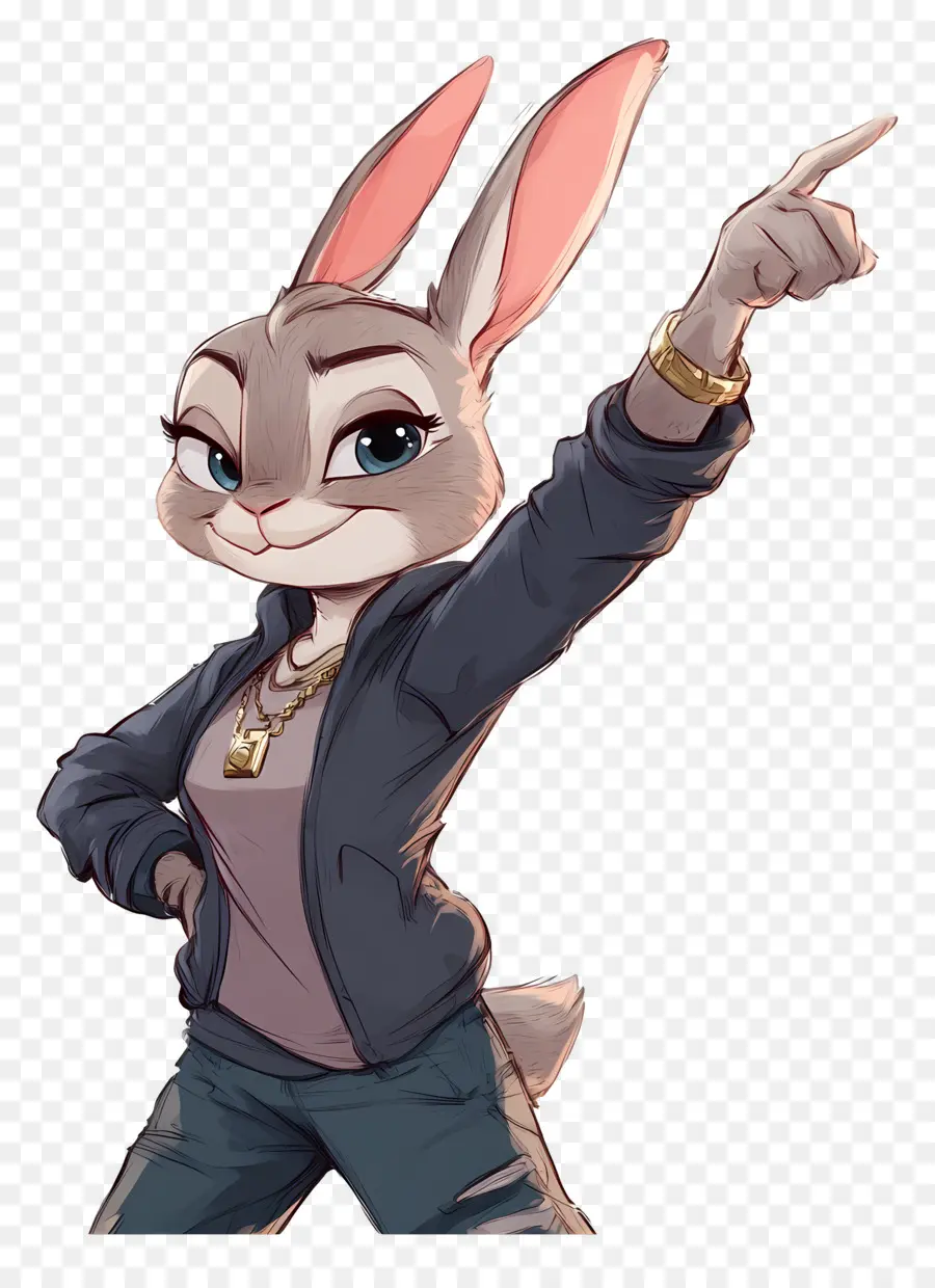 Judy Hopps，Conejo De Dibujos Animados Señalando PNG