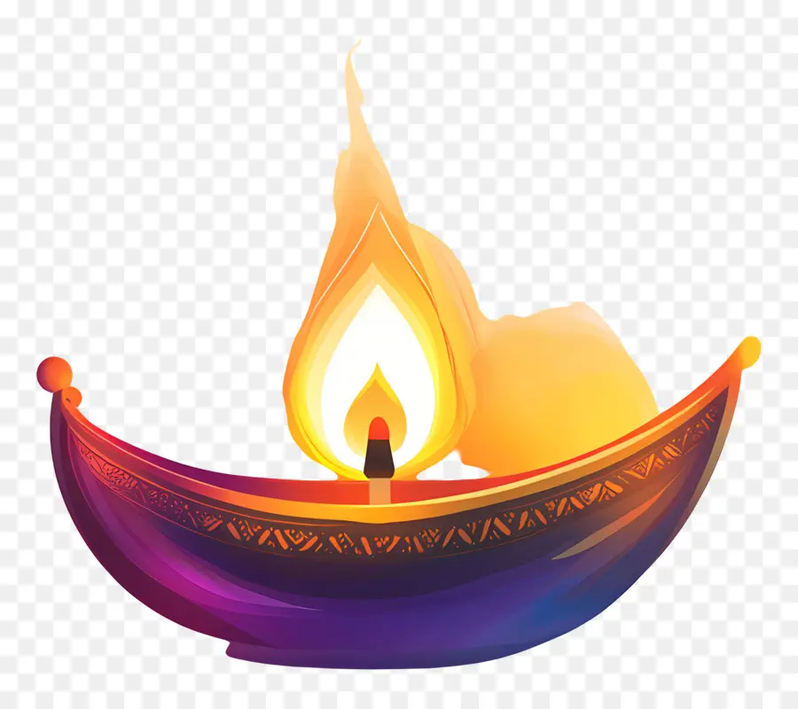 Karthika Purnima，Diya Colorida PNG