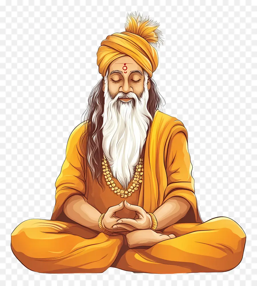 Gurú Nanak Jayanti，Figura Meditando PNG