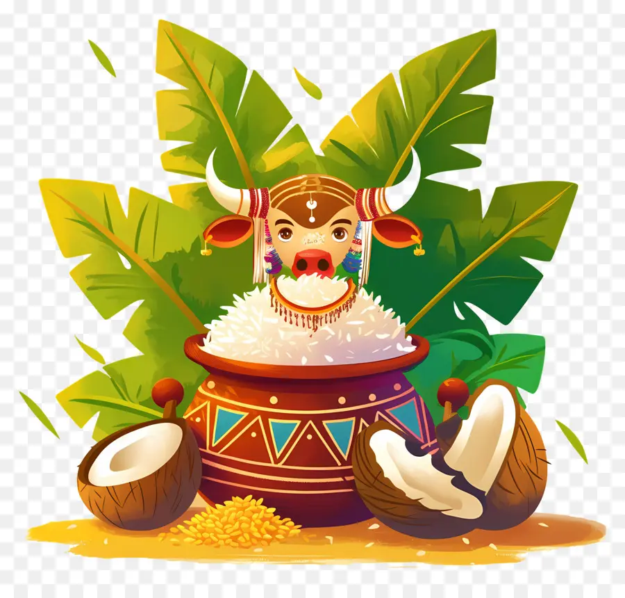 Pongal，Vaca Y Arroz PNG