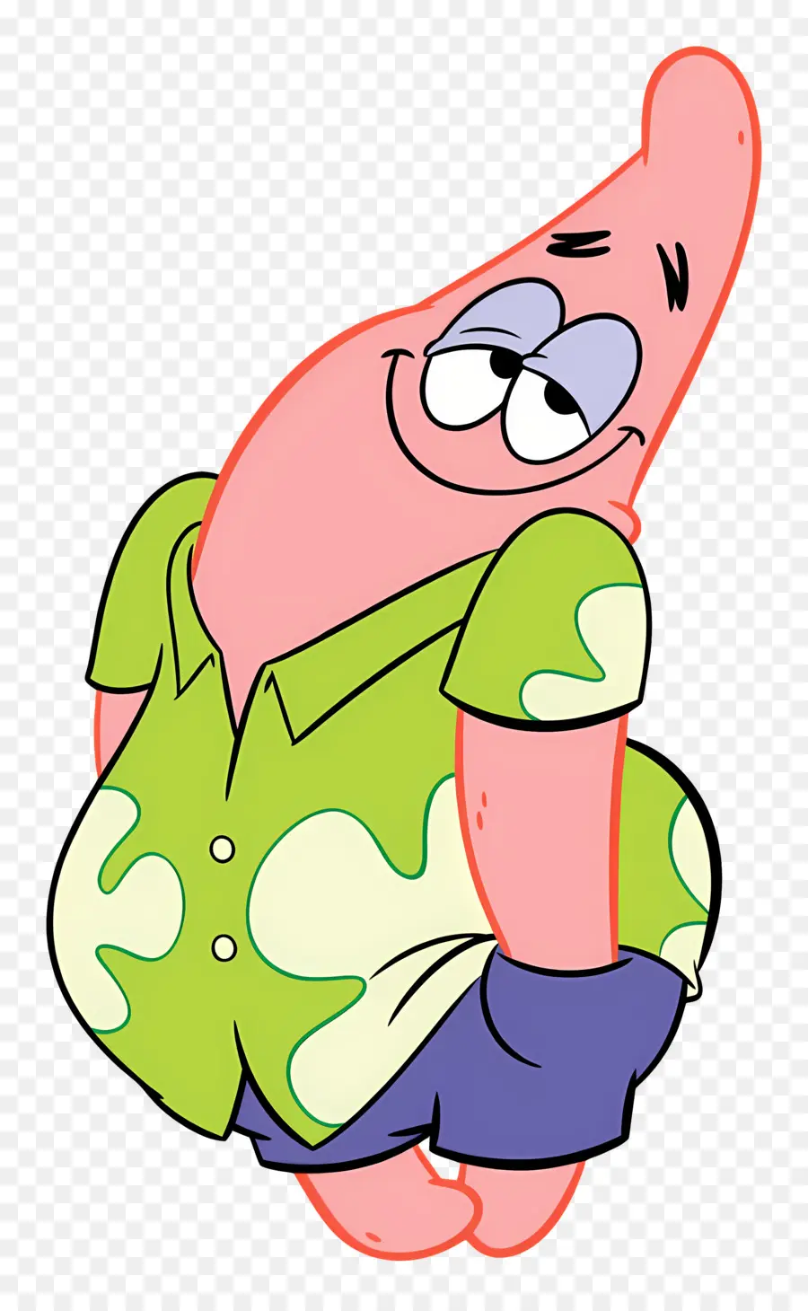 Patricio Estrella，Estrella De Mar Rosa Con Camisa Verde PNG