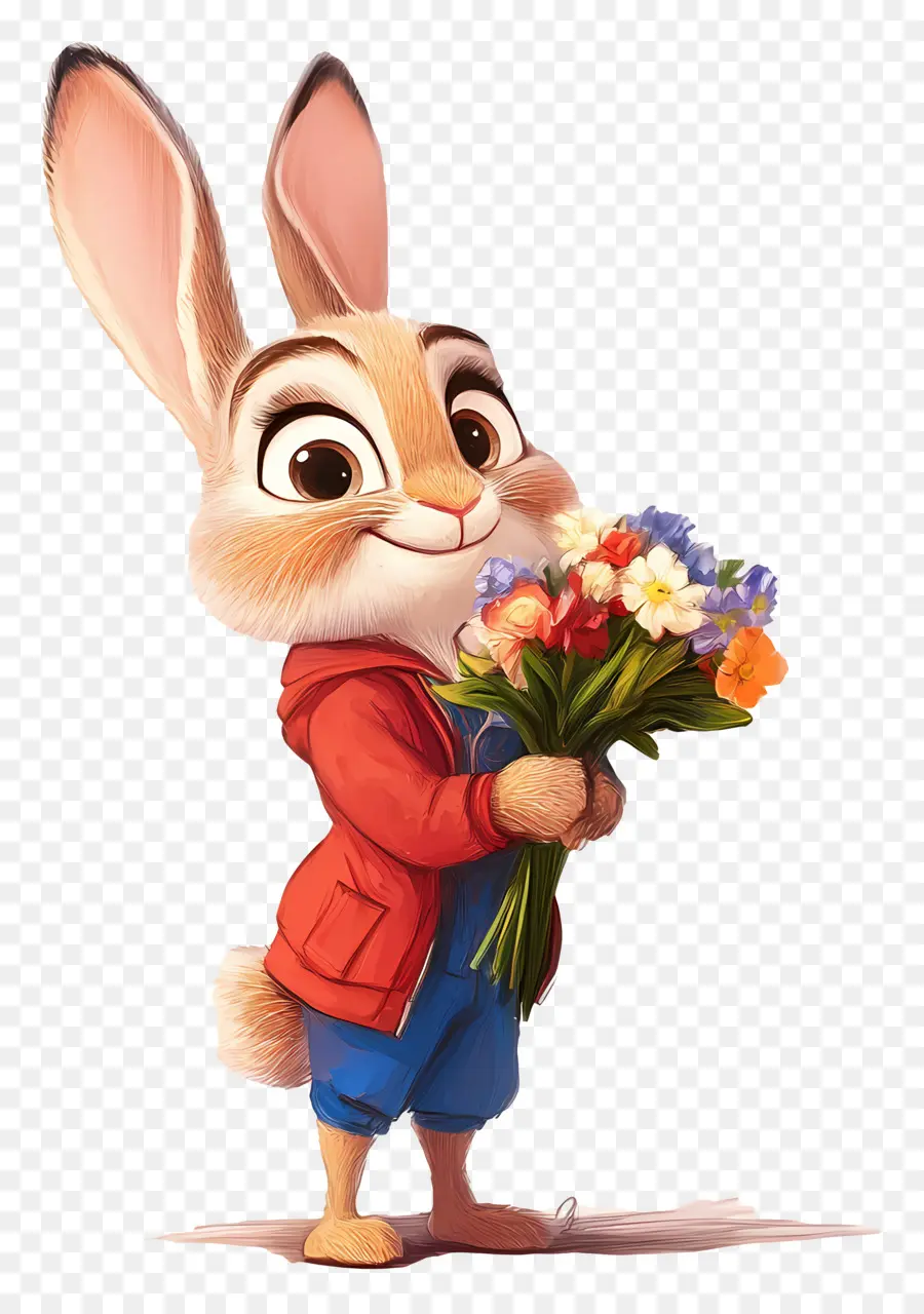 Judy Hopps，Conejo Con Flores PNG