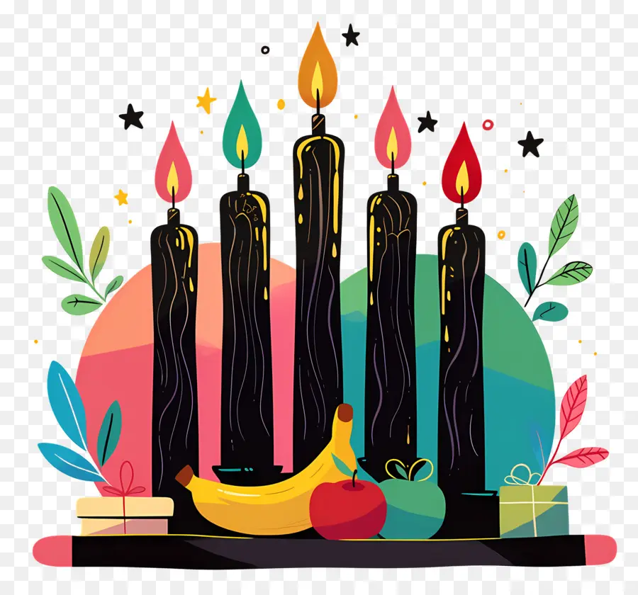 Feliz Kwanzaa，Velas De Colores PNG