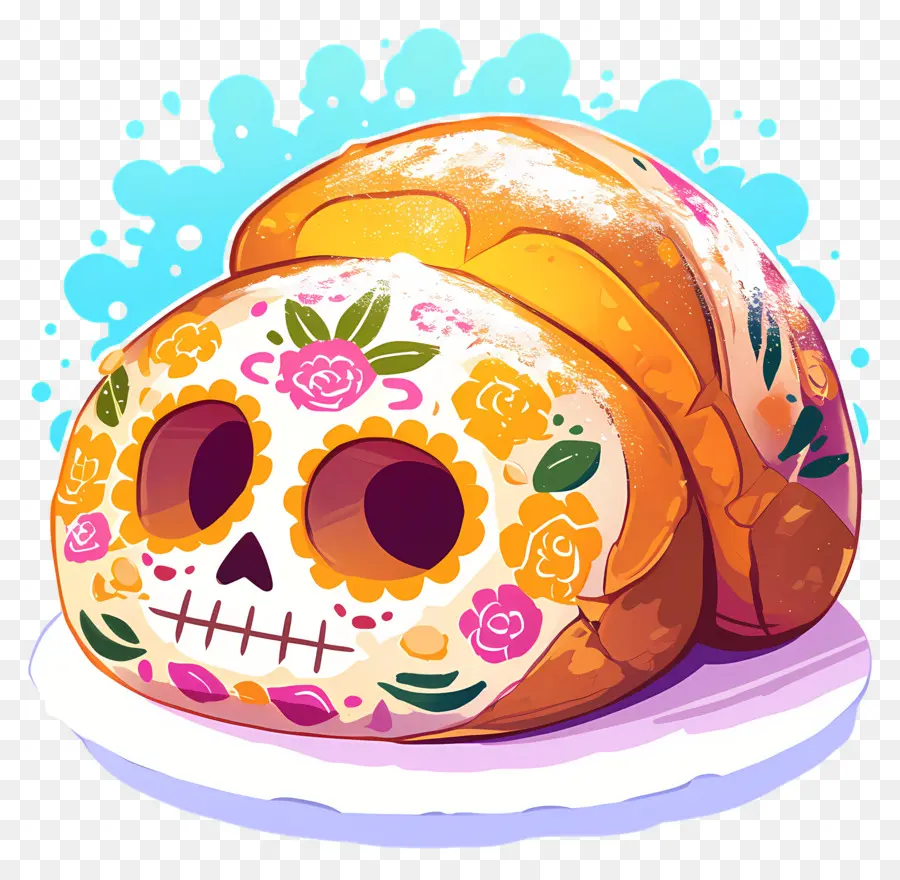 Pan De Muerto，Pan Decorado PNG