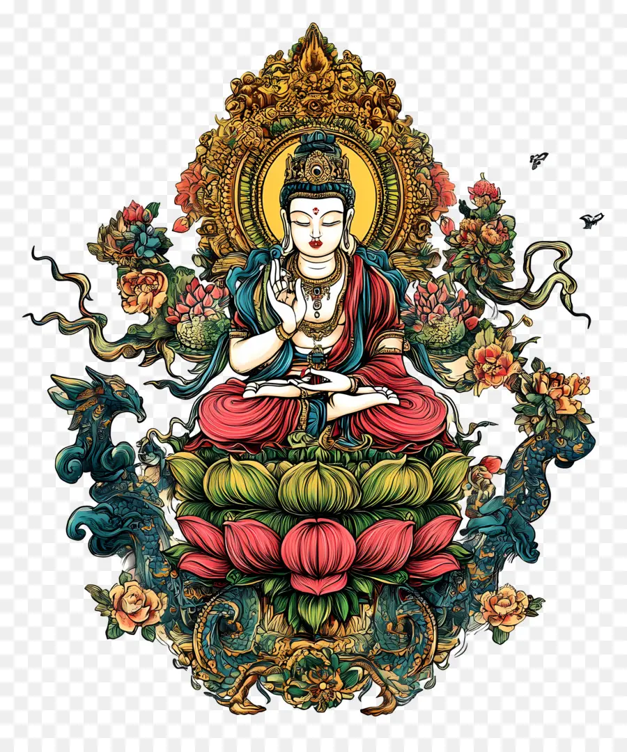 Lhabab Duchen，Ilustración De Buda PNG