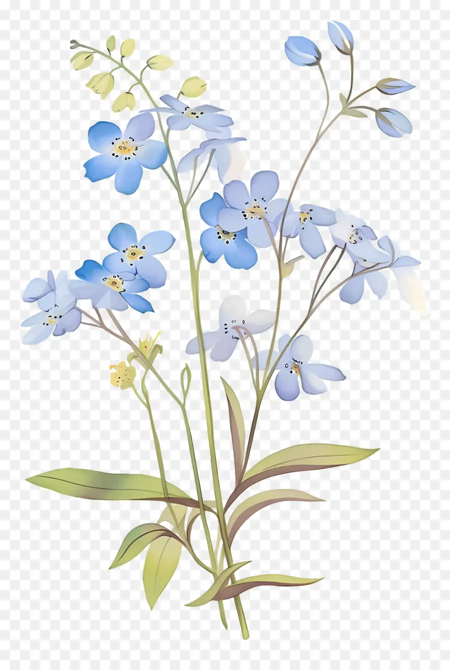 No Me Olvides Flor，Flores Azules PNG