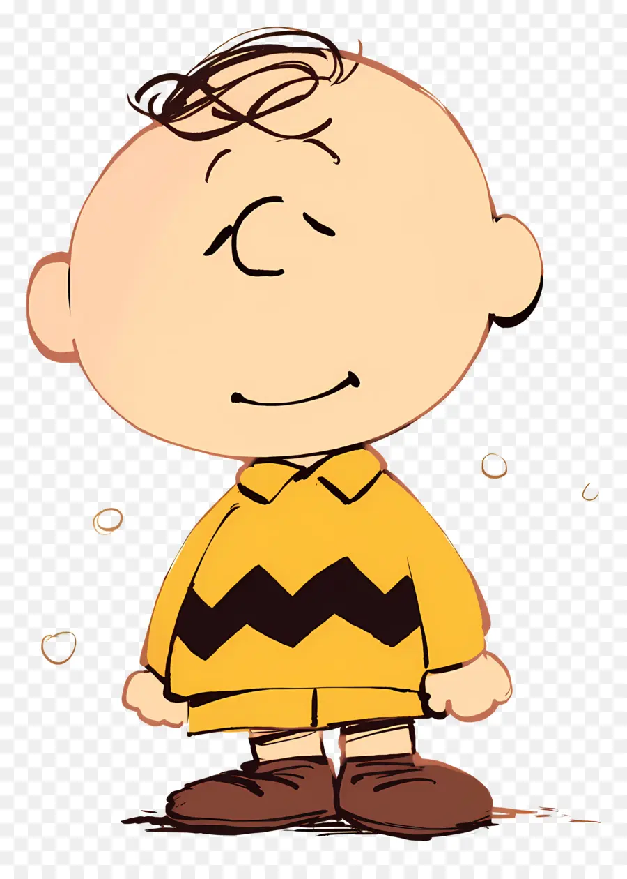 Charlie Marrón，Niño De Dibujos Animados Con Camisa Amarilla PNG