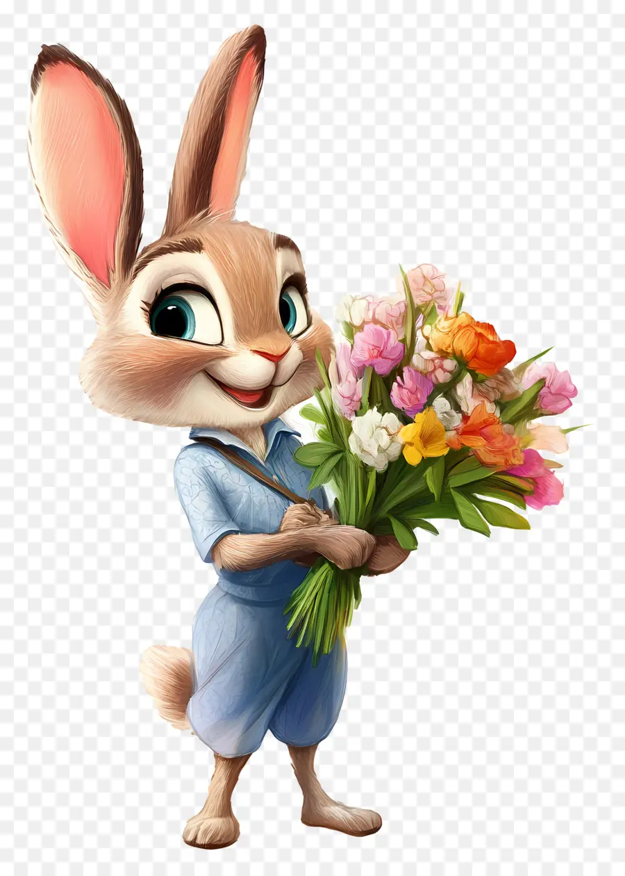 Judy Hopps，Conejo Con Flores PNG