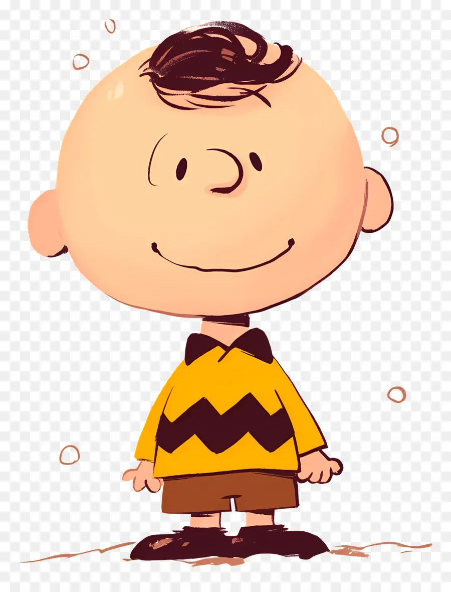 Charlie Marrón，Niño De Dibujos Animados Con Camisa Amarilla PNG