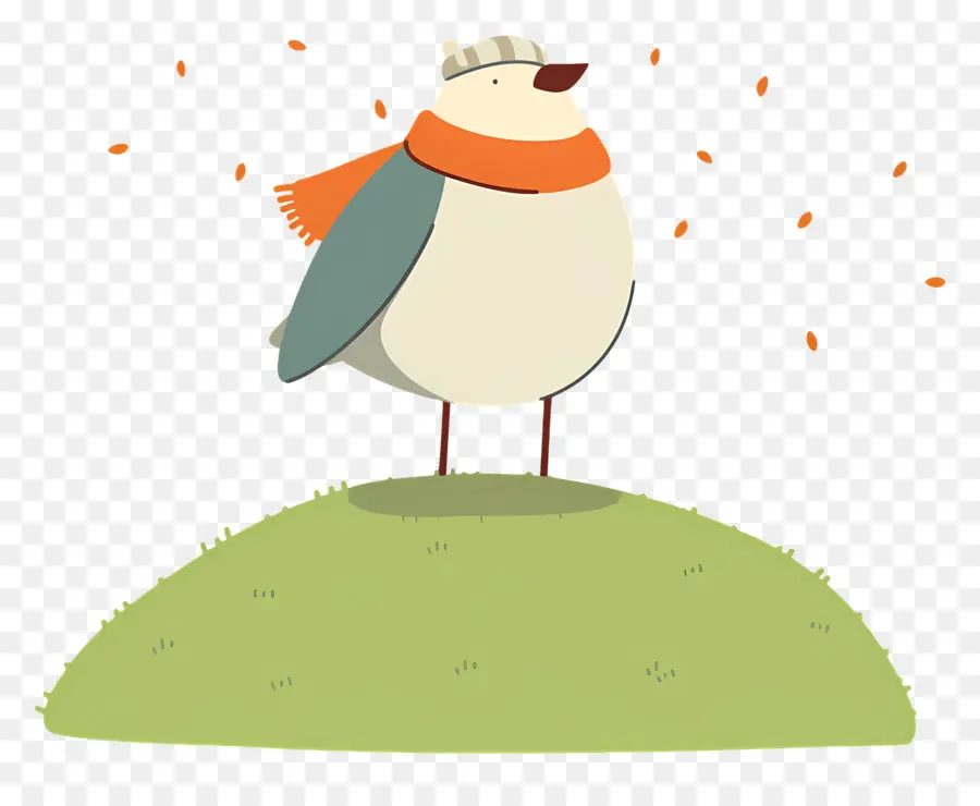 Pájaro De Dibujos Animados，Pájaro Con Bufanda PNG