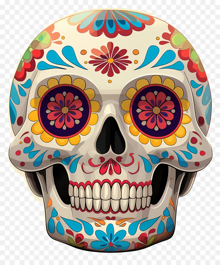 Calavera Mexicana，Calavera Colorida PNG