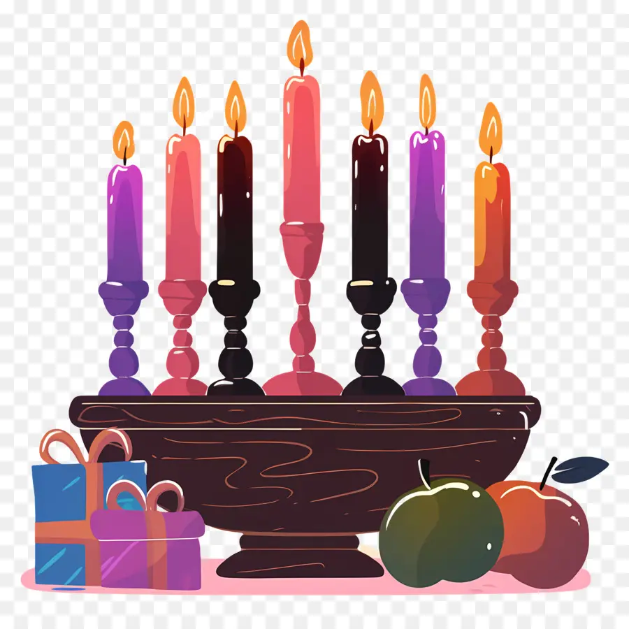 Feliz Kwanzaa，Velas De Colores PNG