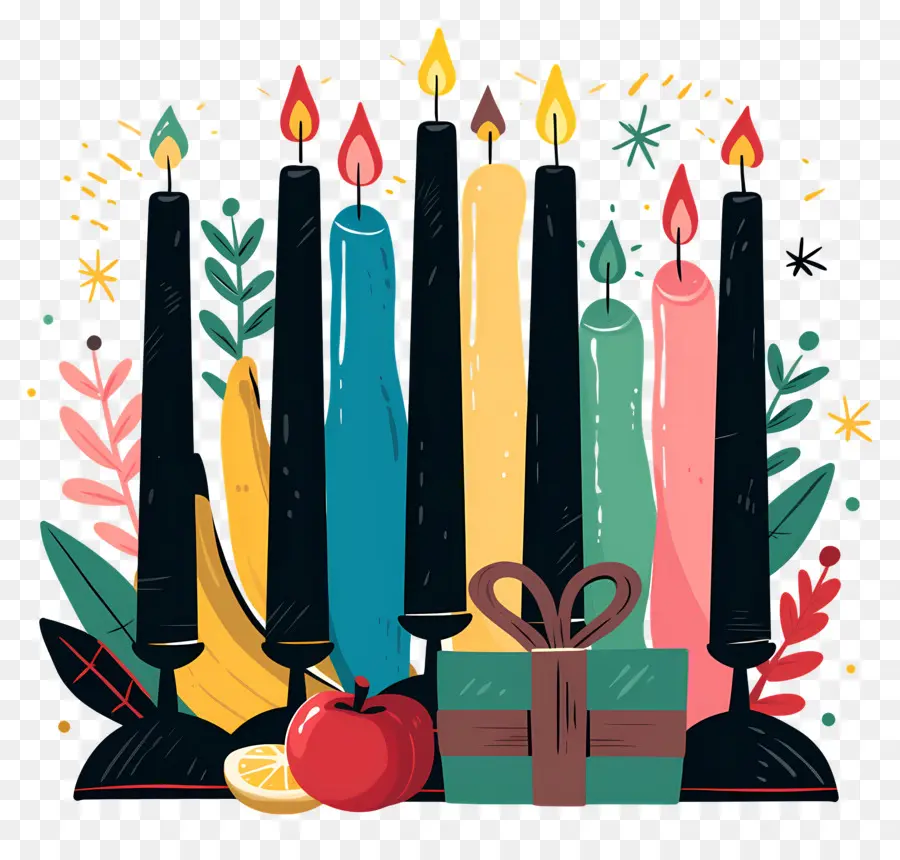 Feliz Kwanzaa，Velas De Colores PNG