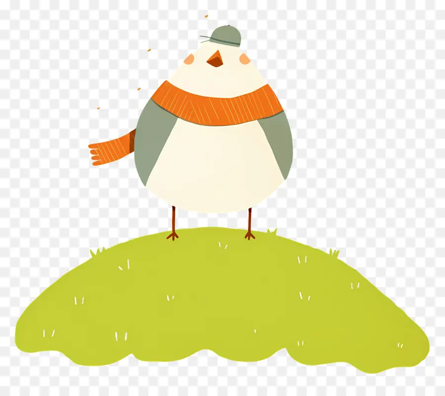 Pájaro De Dibujos Animados，Pájaro Con Bufanda PNG