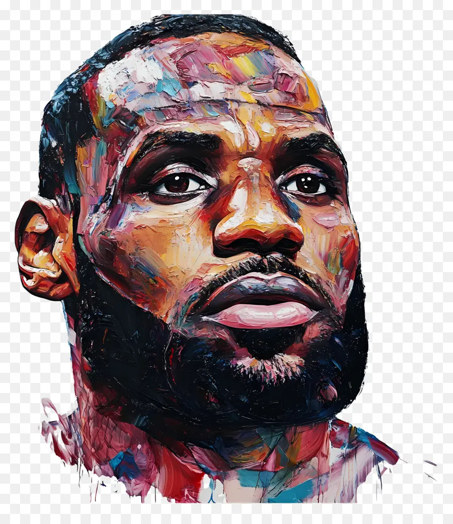 Lebron James，Retrato Colorido PNG