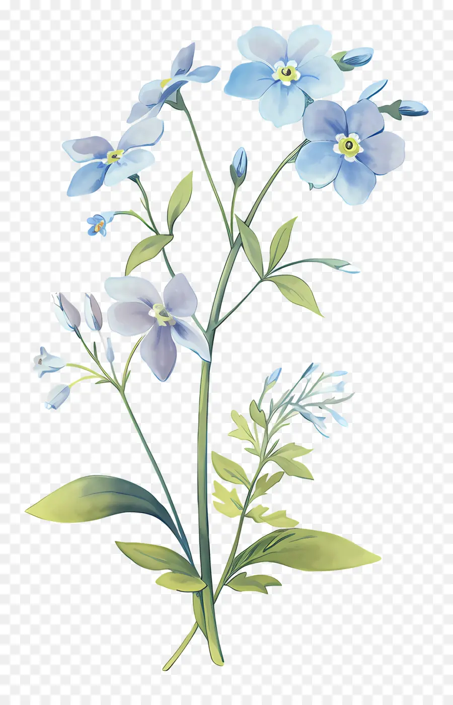 No Me Olvides Flor，Flor Azul PNG